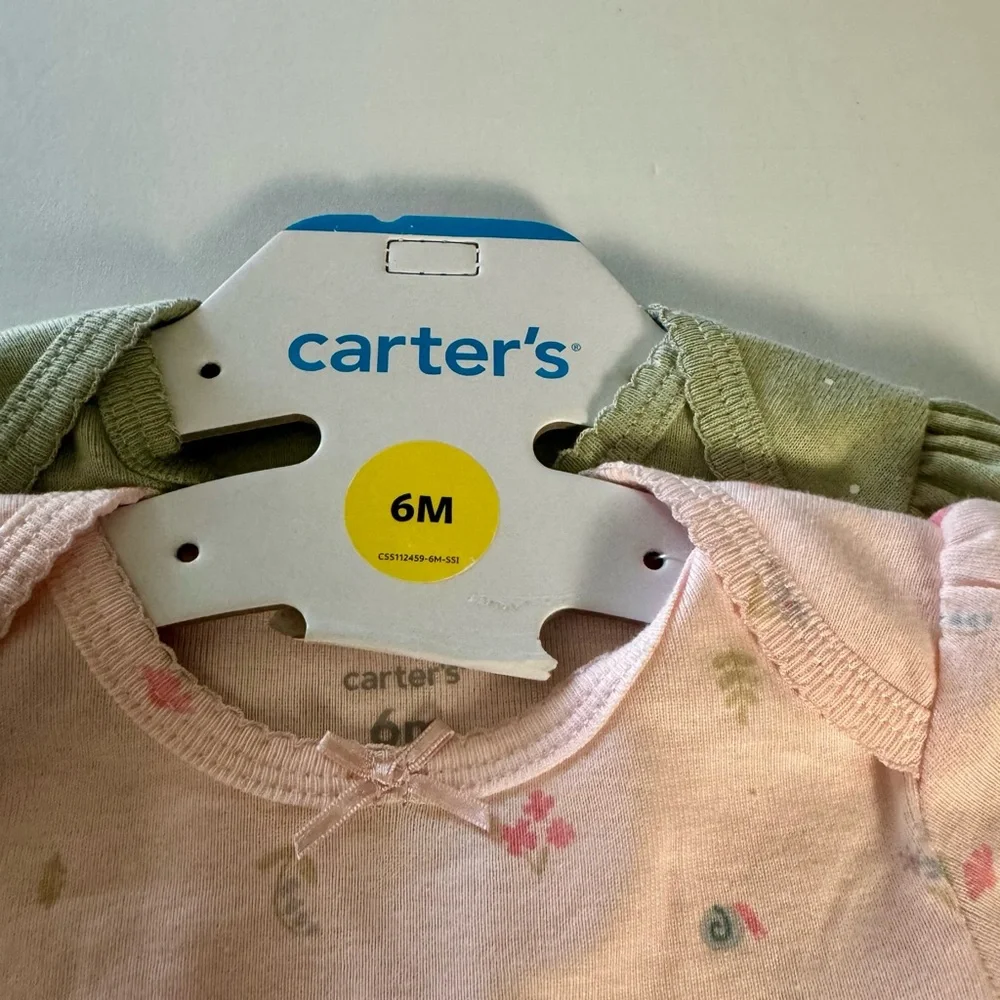 Carter's Baby 2 - Pack Pink and Olive Body Suit 6M